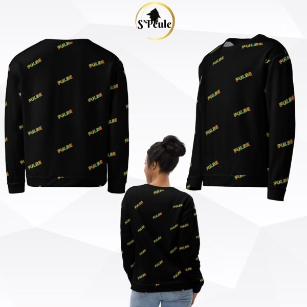 Fulbe Black Sweatshirt, Unisex Sweatshirt - Image 3