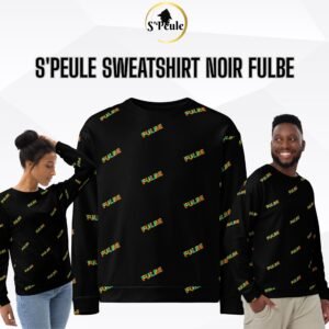 Fulbe Black Sweatshirt, Unisex Sweatshirt